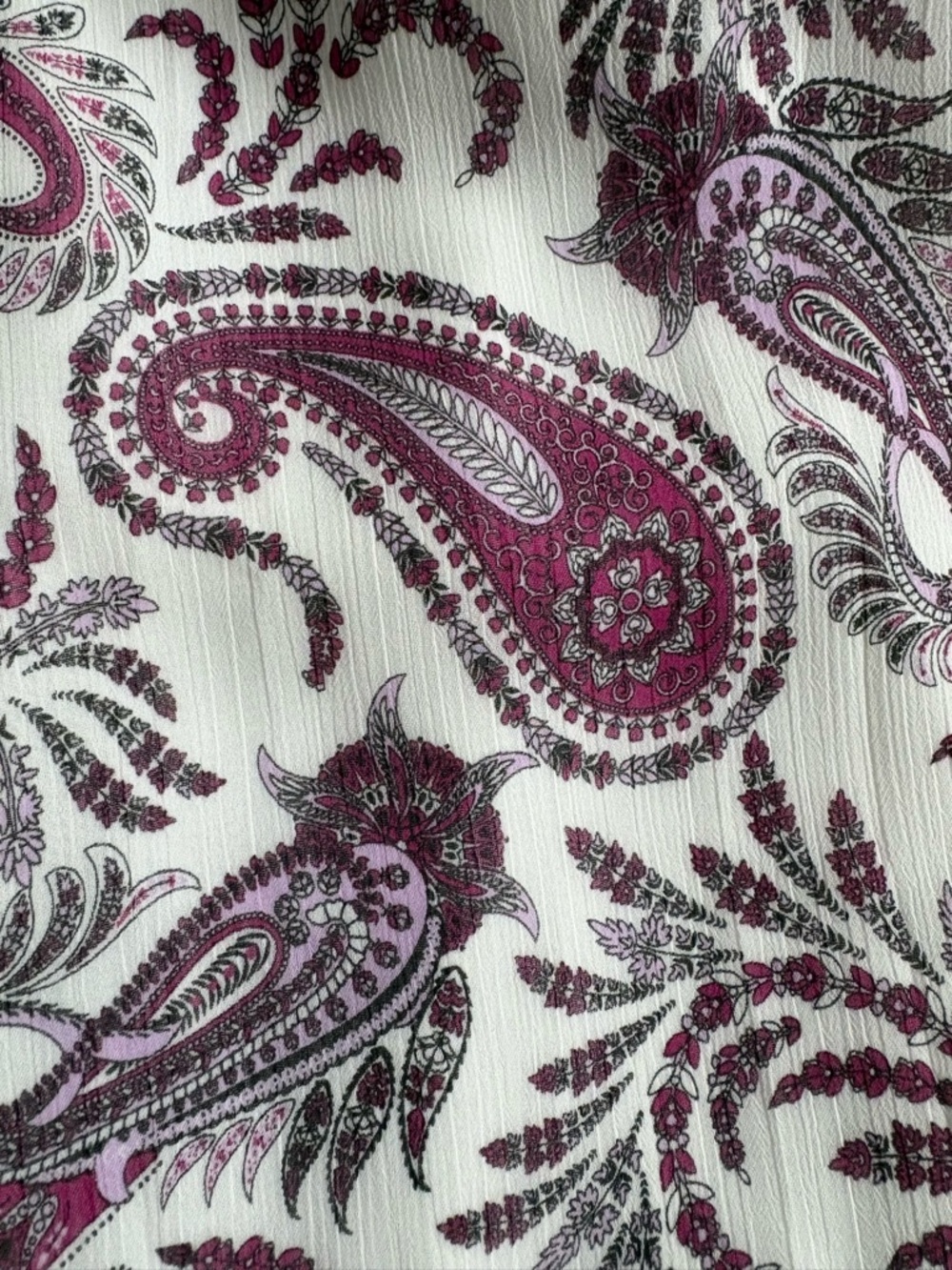 LOFT White Maxi Skirt with Purple Paisley Print - Picture 2 of 3